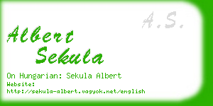 albert sekula business card
